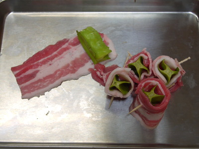 四角豆の豚肉巻き～ガーリック風味～