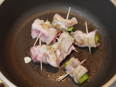 四角豆の豚肉巻き～ガーリック風味～