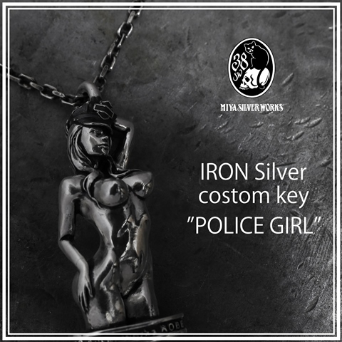 +IRON Silver custom key police girl+