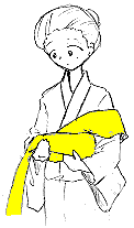 ゆかたの着方:半幅帯