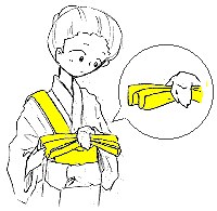 ゆかたの着方:半幅帯