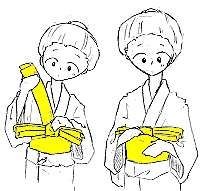 ゆかたの着方:半幅帯