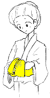 ゆかたの着方:半幅帯