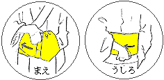 ゆかたの着方:半幅帯