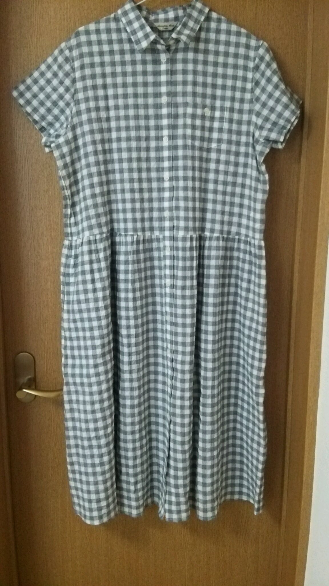 チェックのワンピ
