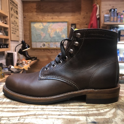 靴修理/ShoeRepairShop BECKMAN神戸-アメリカ靴を得意とするお店:WOLVERINE/ウルヴァリン1000マイルブーツ ×vibram#435＋ヒールベース作成＋468ヒール