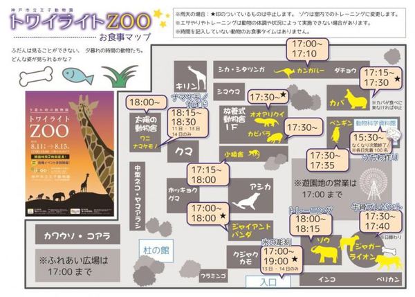 8/11-15 今年も開催！王子動物園『トワイライトZOO』