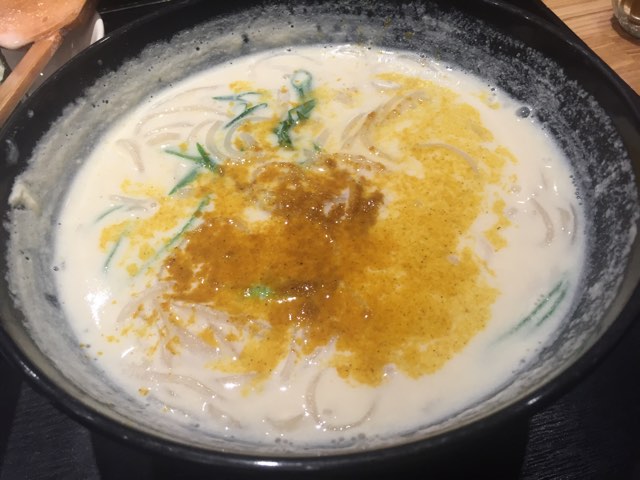 イソガミフライバルの豆乳スープそば