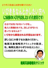 いびき・睡眠時無呼吸症候群のパンフレットが作成できました