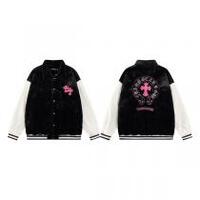 CHROME HEARTS ジャケット ブラック ホワイト ピンク刺繍 クロスモチーフ バスケット クロムハーツ