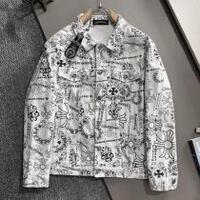 クロムハーツ ジャケット デニム クロス&花柄 プリント デザイン性高い CHROME HEARTS