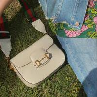 グッチ ショルダーバッグ アイボリー レザー ゴールド金具 ウェビングストラップ GUCCI