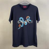 GUCCI Tシャツ 蛇モチーフ ロゴグラフィック ネイビーカラー グッチ